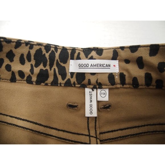 Good American Womens Good Waist Skinny Jeans 2/26 Animal Print Leopard High Rise - Picture 8 of 10